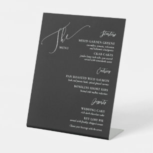 Signe De Table Menu Mariage officiel Deux options noir blanc