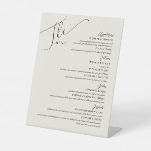 Signe De Table Menu Mariage officiel Elégant Black Bone