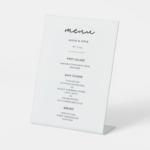 Signe De Table Menu mariage simple