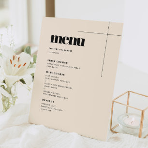 Signe De Table Menu mariage simple et élégant