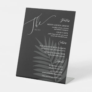 Signe De Table Menu Mariage simple officiel noir blanc gris