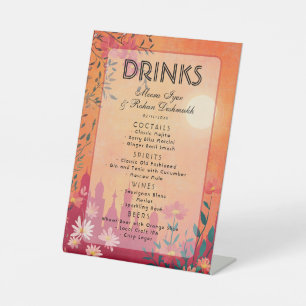 Signe De Table Menu Mariage Sunset Serenade