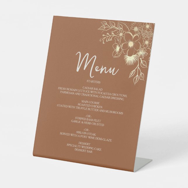 Signe De Table Menu Mariage Terracotta (Recto)