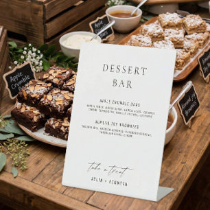 Signe De Table Menu minimaliste et élégant pour desserts de maria