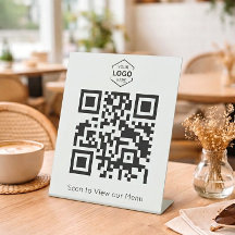 Menu Numérique Minimal scannez le Code QR