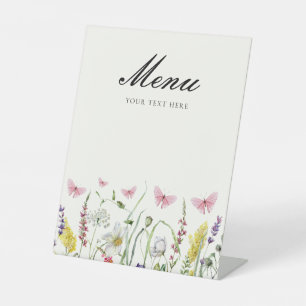 Signe De Table Menu Papillons Mignons pour la Mariée