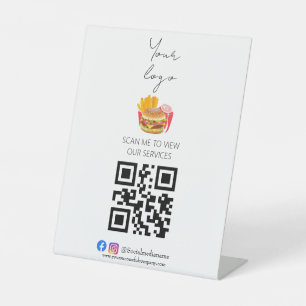 Signe De Table Menu professionnel sans contact par QR code