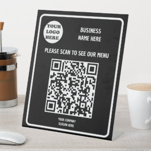 Signe De Table Menu QR Code personnalisé pour entreprise moderne 