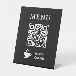 Signe De Table Menu QR Code Restaurant 8" x 10"