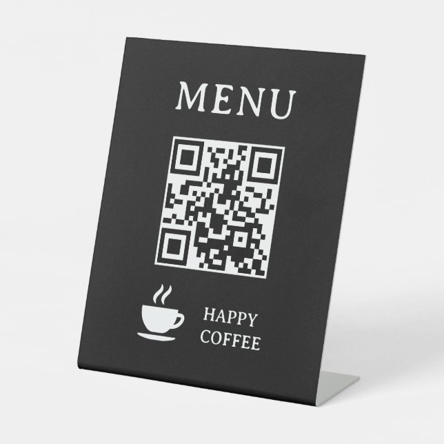 Signe De Table Menu QR Code Restaurant | 8" x 10" (Recto)