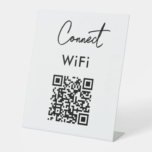 Signe De Table Menu sans contact QR Connect WiFi (Recto)