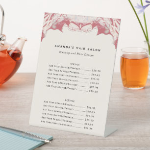 Signe De Table Menu Service Biz couleur rouge et noire