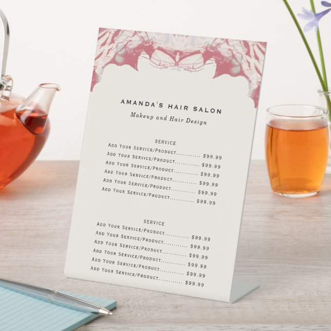 Signe De Table Menu Service Biz couleur rouge et noire (In SItu)