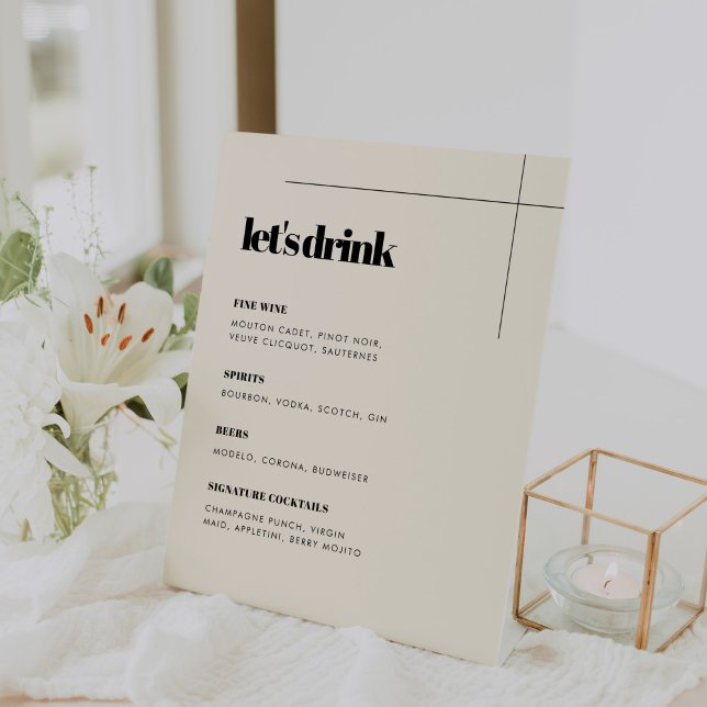 Signe De Table Menu simple élégant et chic de la mariage Bar (Créateur téléchargé)