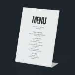 Signe De Table Menu simple minimaliste mariage<br><div class="desc">Optez pour un design noir et blanc simple mais frappant pour votre papeterie mariage. Ce style moderne et élégant conviendra à tous les couples. Entièrement personnalisable,  vous pouvez facilement changer les couleurs du texte ou de l'arrière - plan à votre goût.</div>