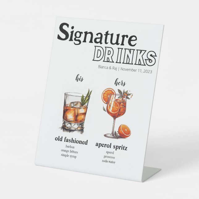 Signe De Table Menu Son & Her Drink (Recto)