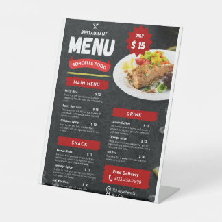 Signe De Table Menus alimentaires
