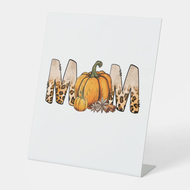 Signe De Table Merci à maman Citrouille Leopart (Recto)