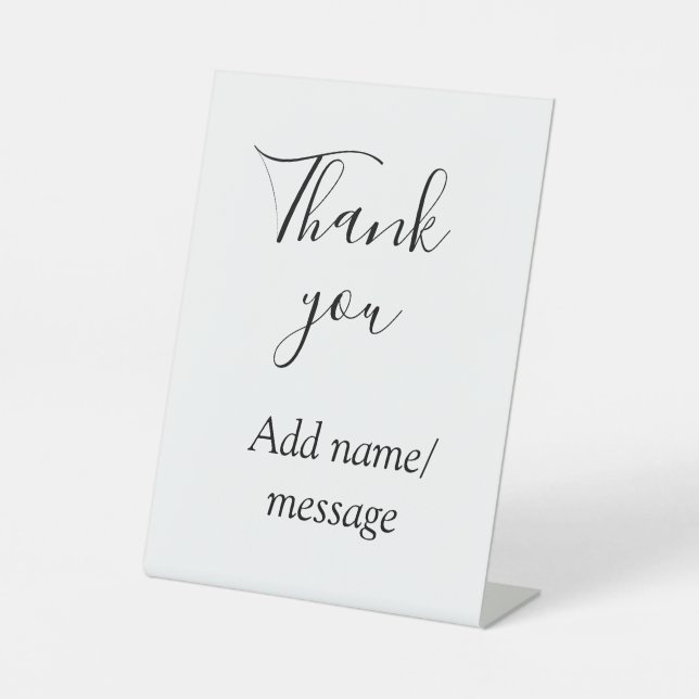 Signe De Table Merci ajoutez un nom message simple calligraphie é (Recto)