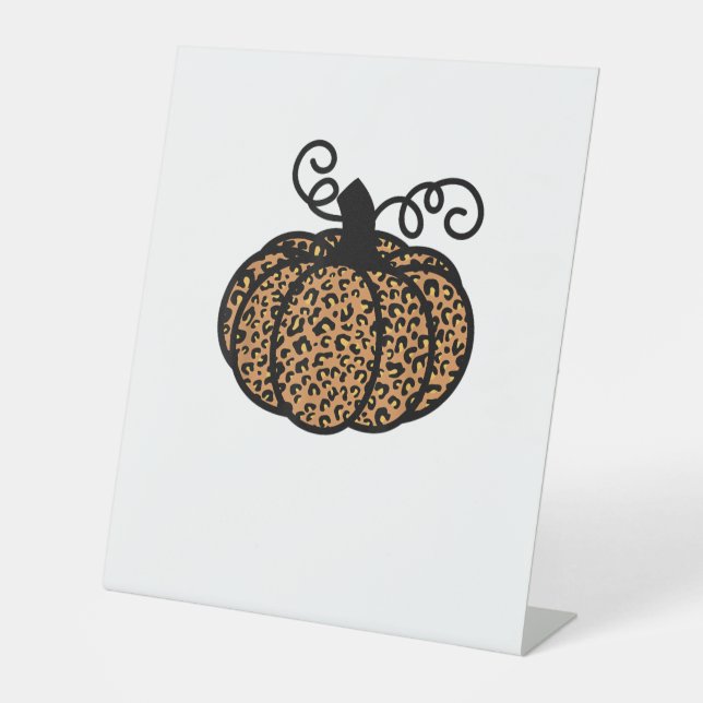 Signe De Table Merci Citrouille de léopard imprimé pour Thanksgiv (Recto)
