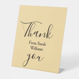 Signe De Table Merci de ajouter nom pastel jaune bohème mariage