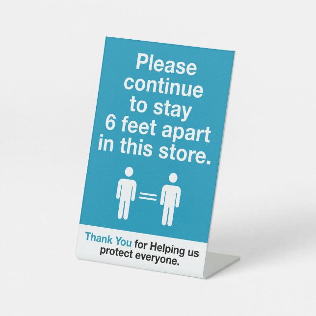 Signe De Table Merci Pour Pratiquer La Distance Sociale (Recto)