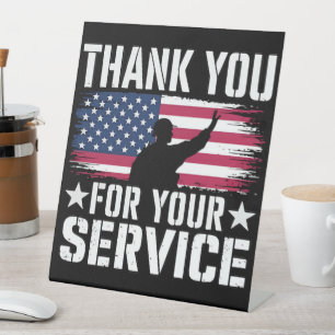 Signe De Table Merci pour votre service : Jour des vétérans 2025 