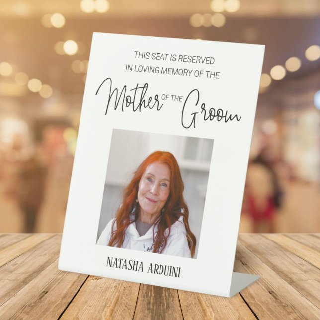 Signe De Table Mère de Groom Photo Mariage réservé (Créateur téléchargé)