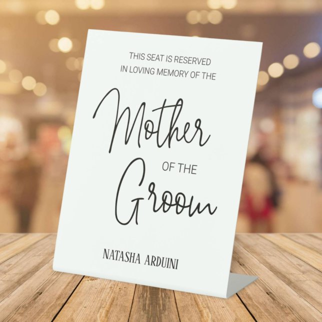 Signe De Table Mère de la salle Mémorial Chaire Mariage réservé (Créateur téléchargé)