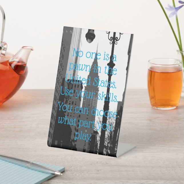 Signe De Table Message politique de la liberté de la démocratie C (In SItu)