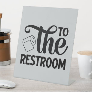 Signe De Table Mignon Élégant Vers les Toilettes