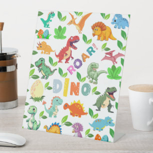 Signe De Table Mignonnes sortes de Dinosaures sans joint