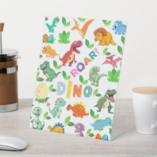 Signe De Table Mignonnes sortes de Dinosaures sans joint