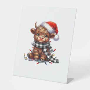 Signe De Table Mignons feux de Noël Vache Highland Funny Noël