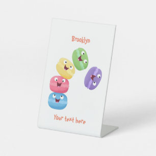 Signe De Table Mignons macarons drôles illustration de dessin ani