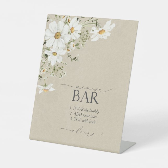 Signe De Table Mimosa Bar Rustique Aquarelle Fête des mariées mar (Recto)