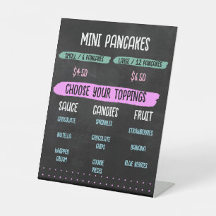 Signe De Table Mini Pancakes Panier Menu Chalkboard Modèle
