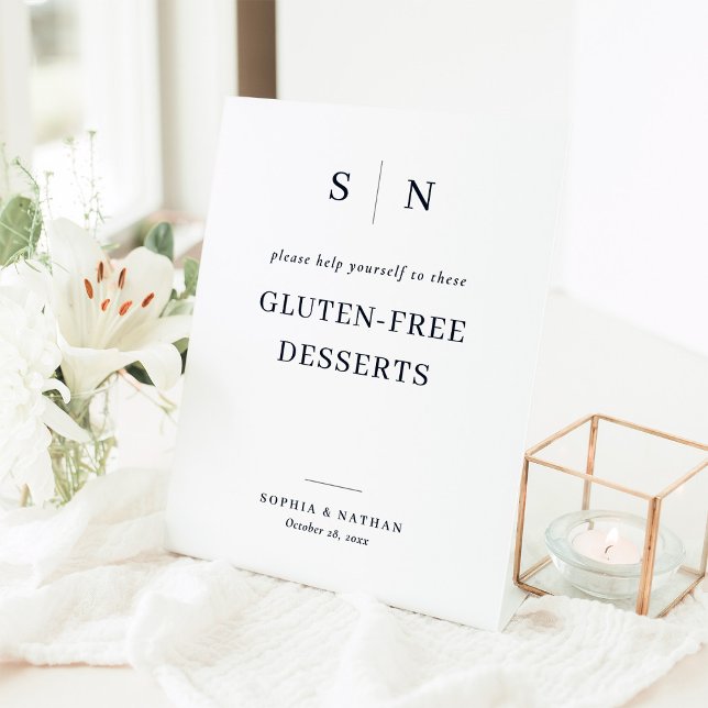 Signe De Table Minimal et chic | Mariage de dessert sans gluten (Créateur téléchargé)