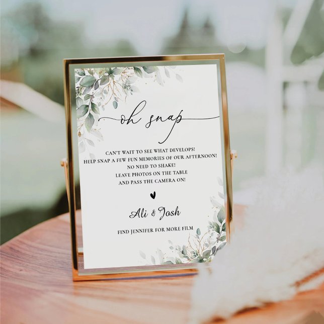 Signe De Table Minimal Greenery Enterrement de Vie de Jeune Fille (Créateur téléchargé)