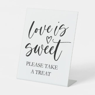 Signe De Table Minimal Love is Sweet Treat Favor Sign – Elegant 