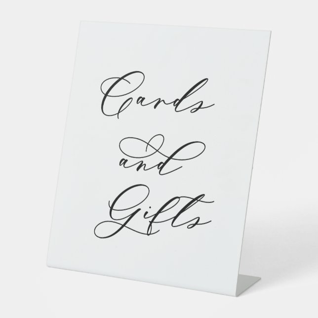 Signe De Table Minimalist Cards and Gifts Wedding Sign | Elegant  (Recto)