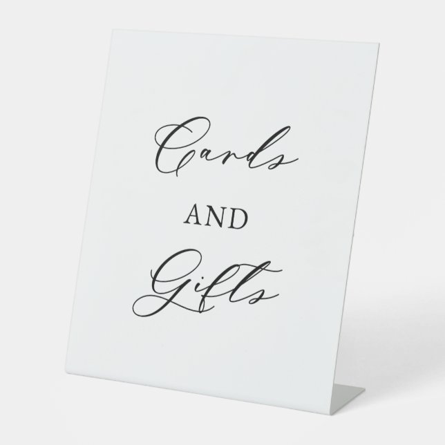 Signe De Table Minimalist Cards and Gifts Wedding Tabletop Sign  (Recto)