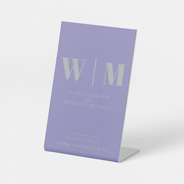 Signe De Table Minimalist Lavender Silver Simple Wedding (Recto)