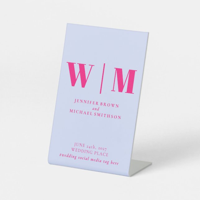 Signe De Table Minimalist Lilac Pink Party Modern Simple Wedding (Recto)