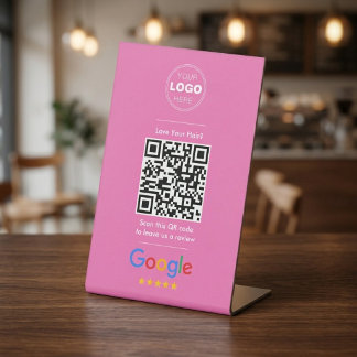 Signe De Table Minimalist Pink Hair Salon Review QR Code Elegant