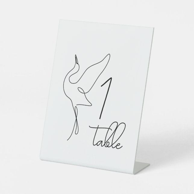 Signe De Table Minimalist Stork Neutral Baby Shower Table Numbers (Recto)