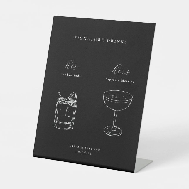 Signe De Table Minimalist Wedding Signature Drinks (Recto)