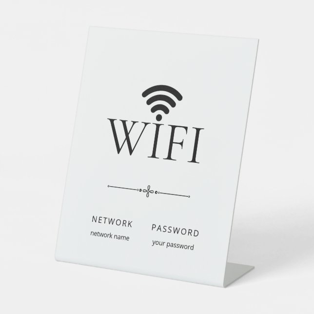 Signe De Table Minimalist Wifi Network Password Sign  (Recto)
