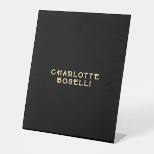 Signe De Table Minimaliste Classique Professionnel Couleur Noir O