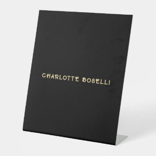 Signe De Table Minimaliste Classique Professionnel Couleur Noir O